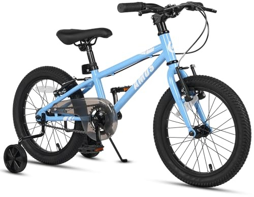 Glerc AMOS 16/20 Zoll Kinderfahrrad für 4-9 jährige Jungen, Mädchen und Teenager, mit Doppelhandbremsen & Kickständer, 6-Gang-Antrieb (20-Zoll-Modelle), Verstellbarer Sitz, Farbe: Schwarz, Blau, Rot