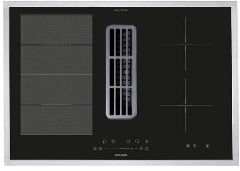 Oranier Flexx-Kochfeld 80 cm Induktion KFA490 - autarkes Induktionskochfeld mit Abluft-Umluft Kochfeldabzug inkl. Kochfeldrahmen aus Edelstahl