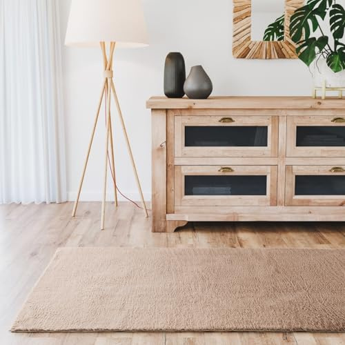 Interiyou Tappeto salotto pelo corto Fargo - 70x200 cm Talpa - Morbid in pelliccia sintetica - Lavabile e antiscivolo - Corto e soffice