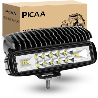 PICAA LED Arbeitsscheinwerfer, 2X 24W 6 Zoll 7D Wasserdicht Arbeitslicht | led zusatzscheinwerfer, 12V 24V,für Auto SUV Traktor Bagger Traktoren Schlepper Gabelstapler ATV Lkw 4X4, offroad