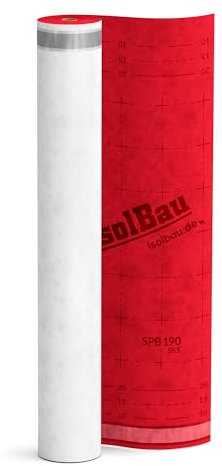 Isolbau Unterspannbahn Dach SPB 190 SKS, 75 m² Rolle (1,5 x 50 m) - Dampfdurchlässige Unterdeckbahn mit 2 Klebestreifen - Selbstklebende Dachfolie 190 g/m² - witterungbeständig und wasserdicht