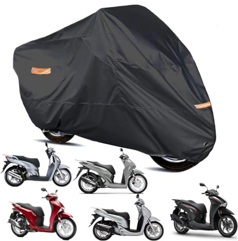 Rebeca Shop Telo Coprimoto Felpato e Impermeabile In Tessuto PVC Compatibile per SH 125 150 300 350 L Scooter Moto Motociclo Motorino.