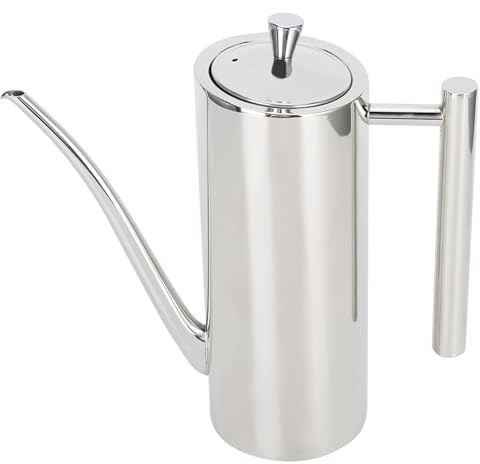 Hiraith Olla de Aceite de Acero Inoxidable, a Prueba de Polvo, a Prueba de Fugas, Contenedor de Botellas, Olla para Condimentos, Utensilio de Cocina (Mango Recto Tipo-0.7L)