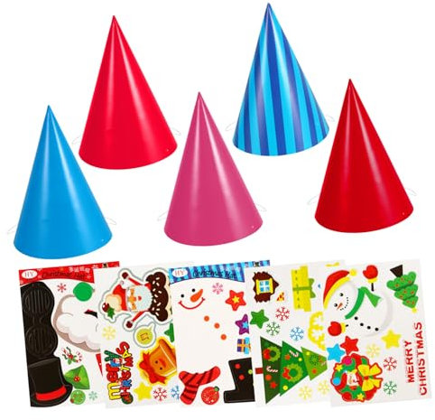ibasenice Weihnachtsmützen-set 5-teilig Entzückendes Papiermützen-design für Dekorationen Festliche Bastelaktivität