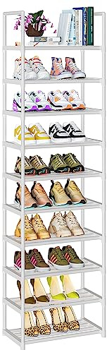 OYREL Scarpiera a 10 Ripiani, Slim e Alta, Scaffale Portascarpe in Metallo, Scarpiera per 10-20 Paia di Scarpe, per Spazi Stretti, Ingresso Soggiorno Camera da Letto