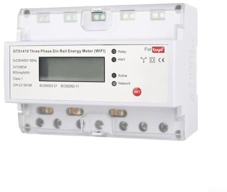 Smart WiFi Dreiphasen-Messgerät, Smart für Tuya für WiFi Dreiphasen-Leistungsmesser App Fernüberwachung mit LCD-Bildschirm