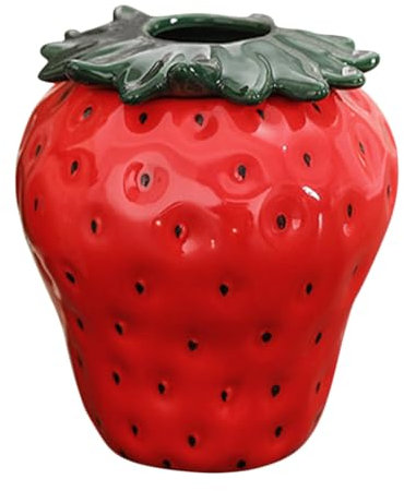 Cabilock Vase Céramique Forme De Fraise Décoratif Centre De Table Floral pour Mariage Pot à Fleurs Séchées Multifonction pour Salon Et Bureau