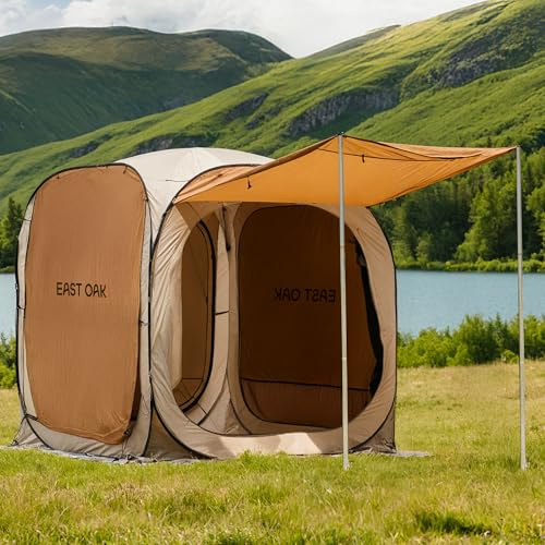 East Oak Tente de Camping Pop-up de 1,8 x 1,8 m | Maison moustiquaire extérieure avec 4 Pare-Soleil | Auvent instantané surdimensionné avec Sac de Transport Portable | Tonnelle Pop-up pour terrasse