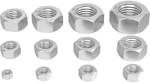 Sechskant-Vollmutter, Sechskant-Vollmuttern, Flanschmuttern, 100 Stück M2, M2,5, M2,6, M3, M3,5, M4, M5, M6 Sechskant-Sechskantmutter aus Edelstahl (304) Sechskant-Vollmuttern von(M5)