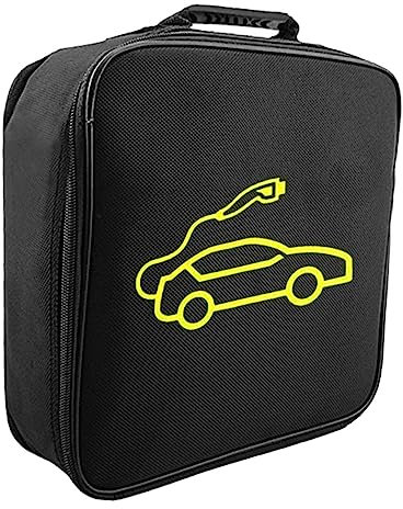 GAROZATION Waterproof Wear-resistant Ev Cable Organizer Bag Fireproof Handheld Charger Storage for Electric Vehicle Charging and Daily Car Supply Black