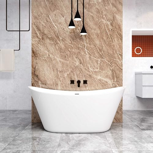 Baignoire îlot design ovale L.150 x l.72 x H.65cm Capacité Maximum de 230 Litres - Blanc - En Acrylique - AICA baignoire avec Bonde et trop plein