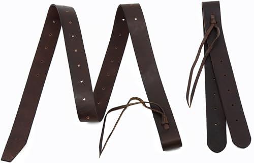 Jeereal Heavy Oil Harness Leather Latigo, Off Billet, Cinch-Gurt-Set für Westernpferdesattel (Dark Coffee)