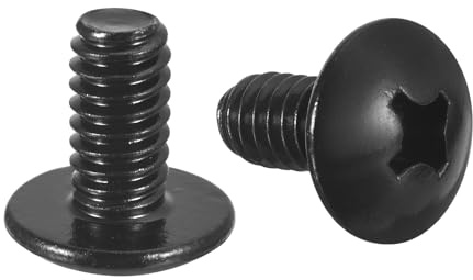 QUARKZMAN 10 Stück 1/4-20 x 1/2 Linsenkopf-Phillips-Maschinenschrauben, Vollgewinde Rundkopfschrauben, Phillips-Antrieb, 304 Edelstahl Kreuzschlitz Flachkopf Schrauben, Schwarzoxid-Finish