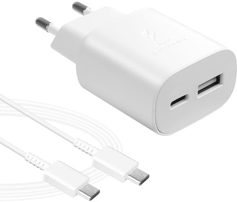 25W Chargeur Rapide pour Apple iPhone 16/16 Pro/16 Pro Max/16 Plus/15/15 Pro/15 Pro Max/15 Plus/iPad P ro/iPad Air, Samsung Galaxy, PD+QC Multiple Prise Secteur USB Type C Adaptateur et Câble USB C