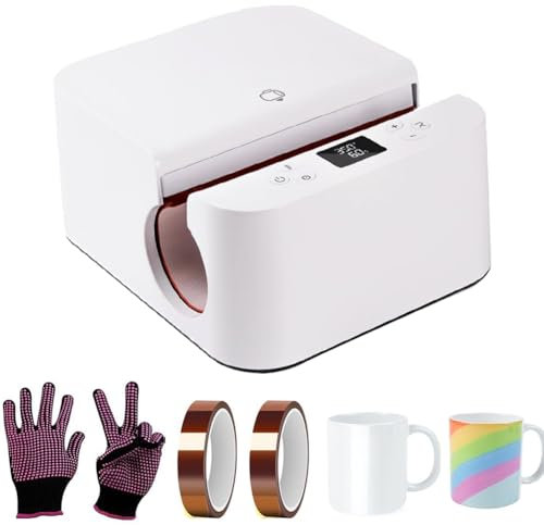Macchina per Stampa a Caldo Automatica, Macchina per Stampa a Caldo per Tazze con spegnimento Automatico, Macchina per Stampa a trasferimento Termico (Bianca)