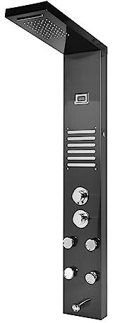 HPHPH LED Shower Panel Tower System ，Shower Panel Set Wall-Mount For Bathroom Accessories,SPA Massage Jets Tub Shower