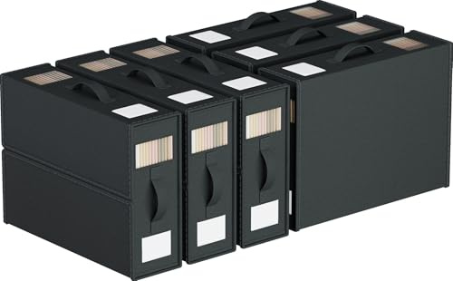 WANGIRL 6 Pack Bed Sheet Organiser Folding Storage, Bedding Organiser Box with Zip for Sheets, Duvet Covers, Clothes, Towels and Blankets (Black)