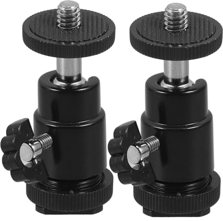 Veemoon 2 Piezas Soporte de para Cámara de Aleación de Aluminio Cabezal Esférico para Adaptador de Accesorios de Fotografía Compatible con DSLR y LED