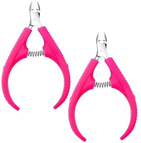 FOMIYES 2 piezas Cortacutículas Inoxidable Herramienta Profesional para Manicura Eliminación de Cutículas y Accesorio de de Uñas Diseño Ergonómico y Antideslizante