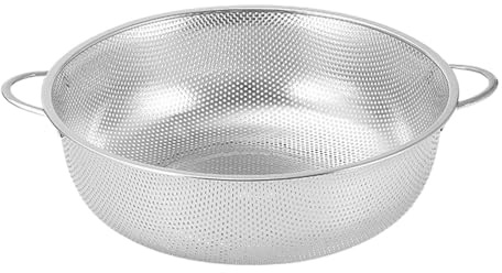 Scolapasta in acciaio inox, resistente, per spaghetti, grani, fagioli, 31,5 cm, argento