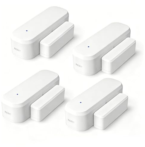 4 Stücke Tür Fensterkontakt Smart Home, LincoSoft Zigbee Fenstersensor Tuya, Drahtlose Home Security Alarmanlage für Smarten Heizkörperthermostat Haus, Garage, kompatibel mit Alexa und Google Home