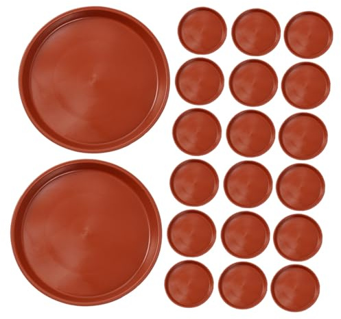 CIYODO 25 Pièces Soucoupe Plante Plastique Ronde Plateau Pot Fleurs Bac Récupérateur Eau pour Fleurs et Plantes Résistant Adapté Intérieur Extérieur