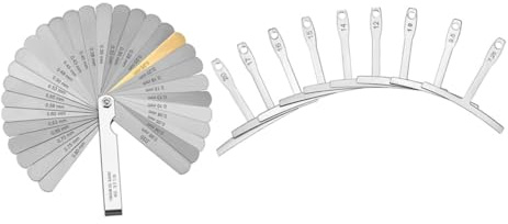 DECOMELODY Set di Strumenti per Chitarra in Acciaio Inossidabile, Righello Misuratore Curvatura e Calibro Feelers per Riparazione e Regolazione del Manico