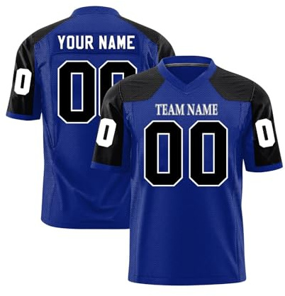 WEOPLKIN Camiseta Futbol Personalizada para Hombre/Mujer/Niño, Personalizar Camisetas con Número de Nombre azul