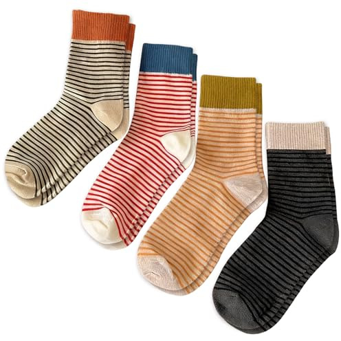 Cute Striped Crew Socks, Striped Socks, Retro Style Sock, Trainer Sock