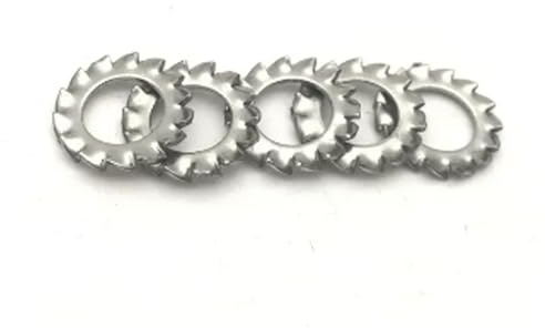 arandelas de seguridad dentadas, 50/10 piezas de junta dentada externa de acero inoxidable 304 M2.5-M16 arandelas de acero arandela de seguridad(50pcs M4)