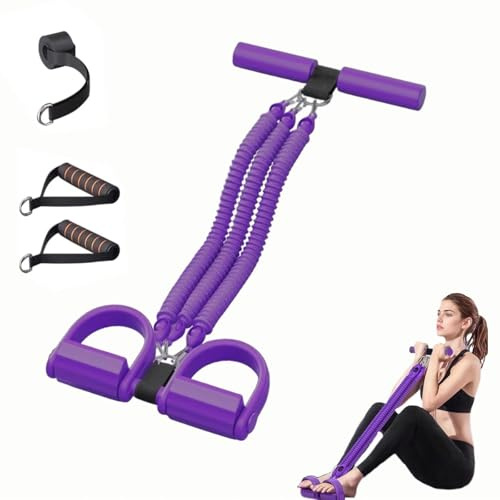 Dryxog 4 Pièces Bande de Resistance Musculation 3 Tubes, Elastique Musculation avec Poignées Antidérapantes, Pedal Resistance Band avec Poignée Respirante pour Abdominaux Bras Jambes