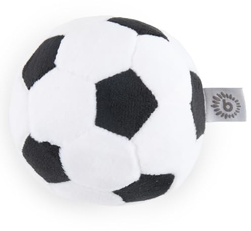 Bieco Mjukboll Fotboll med Skallra | Ø 10 cm | Tygboll Baby med Skallra | Mjuk Plyschboll | Liten Gripboll Baby Leksak | Rasselboll för Småbarn