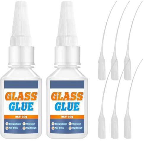Pegamento para Vidrio,2pcs Pegamento Fuerte,Pegamento Gel para Cristal y Espejos,Adhesivo Instantáneo Ultra Fuerte y Transparente,Impermeable,para Reparar Acrílico,Espejos,Cristal