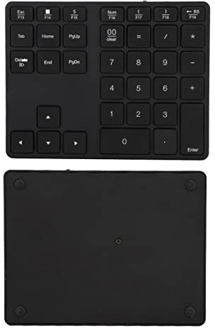 Naroote BT308 Teclado Numérico Bluetooth de 35 Teclas para Mini Teclado Inalámbrico para Contabilidad de Entrada de Datos (Black)