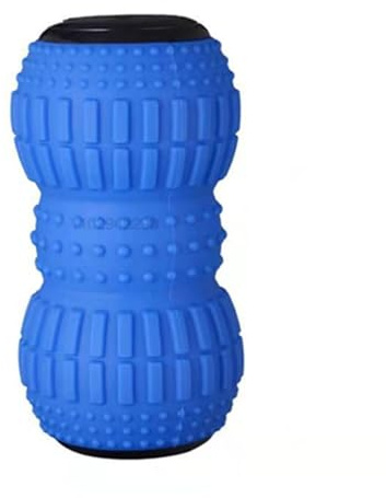 Gyios Balle De Massage Électrique D'arachide, Rouleau Fascia Vibrant Rechargeable, Intensité 4 Niveaux pour Le Soulagement Musculaire La Jambe du Cou-Blue