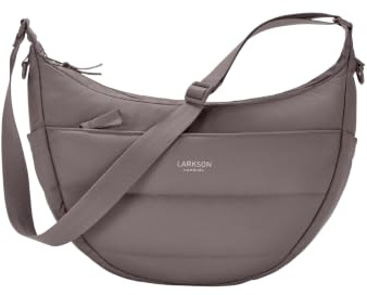 LARKSON Crossbody Bag Donna & Uomo Marrone - Emma - Borsa a Tracolla Imbottita con Design a Mezzaluna - Borsa a Spalla Semicircolare - Puffy Half Moon Bag - Idrorepellente