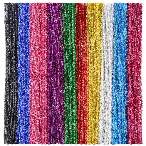 TOAOB 100 Stück Pfeifenputzer zum Basteln Chenilledraht Bunt Pfeifenreiniger Lang 30cm und Breit 6mm für Basteln und Dekorieren
