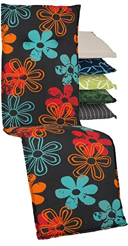 Beo Sitzkissen Gartenstuhlauflage Relaxstuhl Serie Barcelona M803 Blumenprint anthrazit