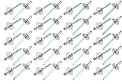 Sourcingmap 40 Pcs 5mm x 10mm x 14mm Aluminum Open End Large Flange Blind Rivets