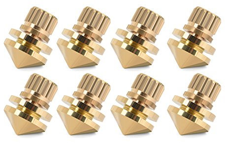 Zerone 8 Pezzi- Set di Sospensione per Diffusori in Rame Set Subwoofer Amplificatore CD Supporti per Isolamento Giradischi Piedini Conici