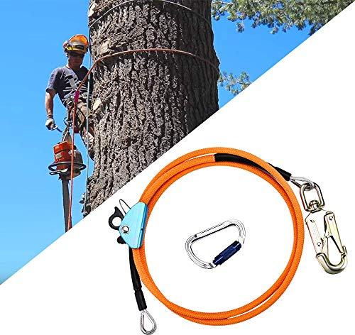 12mm*3m Stahlseilkern-Flip-Line-Kits mit Triple Lock-Karabiner, verstellbares Lanyard, niedrige Dehnung für Absturzsicherung, Baumpfleger, Baumkletterer