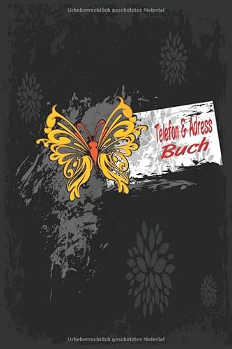 Telefon und Adressbuch: Telefon - und Adressbuch für Ihre Adressen, Kontakte und Telefonnummern. Einfaches Organiesieren dank Register. Design : Floral rote Herzen