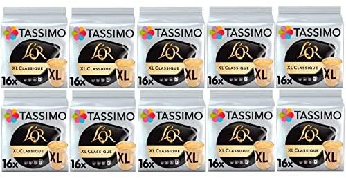 Tassimo L'OR XL Classique Coffee Pods - 10 Packs (160 Drinks)