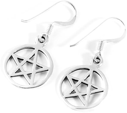 Celtic Silber Ohrringe DRUIDICA 3 cm Keltisches Pentagramm Ohrschmuck 925 Sterlingsilber