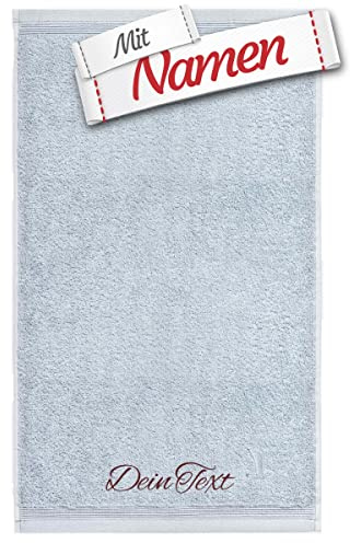 möve Superwuschel Duschtuch mit Namen Bestickt, 80x150 Silver Silbergrau Baumwolle, Personalisiert bestickte Duschtücher zum Baden, Frottee Duschtuch besticken Lassen