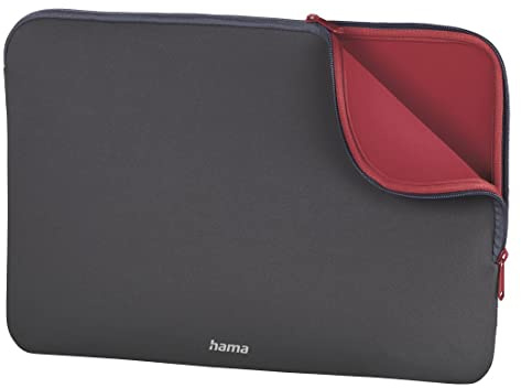 Hama Tasche für Tablet und Notebook bis 15.6 Zoll (Tablettasche, Laptoptasche für Notebook, Tablet, MacBook, Surface bis 15,6 Zoll, Hülle, Case, Laptophülle, Sleeve) grau