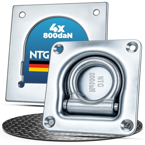 NTG Zurrösen mit Gegenplatten 4 Stück - Zurrmulden Zugkraft 800 daN je Öse