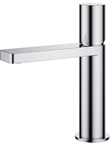 Krobec Einhebelmischer wasserhahn bad,waschtischarmatur mit Wassersparfunktion,wasserhahn gäste wc,con Flessibili Acqua Calda Fredda 3/8 Pollici da 45 cm,Messing,Keramikventileinsatz(Chrom).