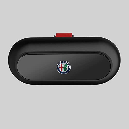2 STÜCKE Auto Brillenhalter Sonnenblende Brillenetui, für Alfa Romeo Giulietta MITO 4C 159 147 156 GT Giulia Stelvio Sonnenbrillen Brillen Halter Clip Sonnenbrillenhalterung Auto,Black