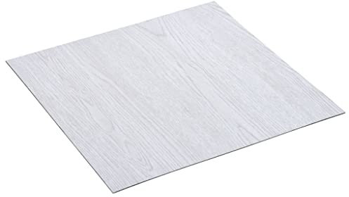 Homgoday PVC Laminat Dielen Selbstklebend PVC Bodenbelag Designboden Selbstklebend Laminat rutschfest Wasserfest 5,11 m² Weiß
